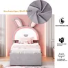 A child's bed with a bunny-themed headboard, featuring LED lighting and decorative elements. Náhľad obrázku produktu
