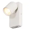 A white wall lamp with a spotlight and USB ports. Podgląd zdjęcia produktu
