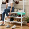 Kleiderständer Garderobenständer Schuhregal mit 9 Haken 2 Produktbild-Vorschau 4