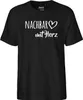 Huuraa Herren T-Shirt Nachbar mit Herz L Black Bio Produktbild-Vorschau 2