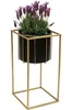 DanDiBo Blumenhocker mit Topf Metall Gold Schwarz Eckig S Produktbild-Vorschau 3