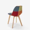 Sedia patchwork in legno e tessuto per cucina bar Anteprima dell’immagine prodotto 8