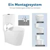 A collage of images showing a toilet and its mounting system, along with different types of toilets. Produktbild-Vorschau