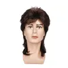 Perücke Männer(Braun)Vokuhila 80er Mullet Perücke Herren Produktbild-Vorschau 2