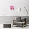 Glasuhr Wanduhr Küchenuhr Echt-Glas 30fi cm Blume rosa Produktbild-Vorschau 4
