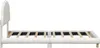 A side view of a white upholstered bed frame with a slatted mattress support. Náhled obrázku produktu