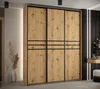 Šatní skříň YVONA 10 - 200/45 cm, dub artisan / černá Náhled obrázku produktu 1