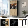 Merax Hochschrank mit LED Beleuchtung, Vitrinenschrank Produktbild-Vorschau 6