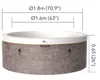 A diagram showing the dimensions of a hot tub. Náhled obrázku produktu