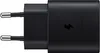 A black Samsung mobile device charger with two prongs for a wall outlet. Produktbild-Vorschau
