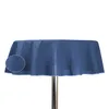 PVC Garten Tischdecke 140 cm rund blau wetterbeständig Produktbild-Vorschau 2