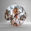 Wanduhr - Rund - Glasuhr - Wiese Frau Gras - 30x30cm - Produktbild-Vorschau 3