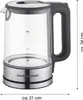 GOURMETmaxx Glas-Wasserkocher in zeitlosem Edelstahl-Design Produktbild-Vorschau 15