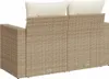 vidaXL Gartensofa mit Kissen 2-Sitzer Beige Poly Rattan Produktbild-Vorschau 6