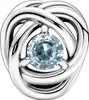 Pandora March Birthstone Sea Charm, srebro z kryształkami Podgląd zdjęcia produktu 1