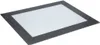 A single oven door glass pane with a dark gray border and a white inner panel, isolated on a white background. Produktbild-Vorschau