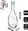 A clear glass bottle with a cork stopper, along with various measurement indicators and icons. Podgląd zdjęcia produktu