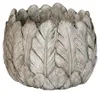 Clayre & Eef Blumentopf Ø 19x16 cm Grau Stein Federn Produktbild-Vorschau 1