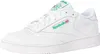 A white Reebok Club 85 sneaker with green accents is shown against a white background. Produktbild-Vorschau