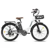A white electric bicycle is shown against a white background. Produktbild-Vorschau