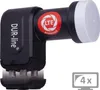 A black satellite LNB with a red and white LTE Protected logo and a white cap. Produktbild-Vorschau