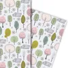 Schönes Natur Geschenkpapier mit Doodle Bäumen, grau - Produktbild-Vorschau 2
