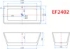 AICA freistehende Badewanne 170x80cm Rechteckige Produktbild-Vorschau 5