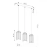 A technical drawing of a pendant light fixture with dimensions. Podgląd zdjęcia produktu