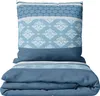 Biber Bettwäsche Set 155x220 cm Blau Weiß Gestreift Produktbild-Vorschau 1