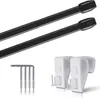 Two black curtain rods and mounting hardware are displayed against a white background. Podgląd zdjęcia produktu