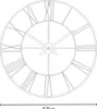 A line drawing of a wall clock with Roman numerals. Voir les images du produit