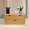 Organizer na biurko z 3 szufladami bambusowy 33x19x16cm Podgląd zdjęcia produktu 3