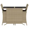vidaXL 3-tlg. Bistro-Set mit Kissen Beigemischung Poly Produktbild-Vorschau 4