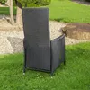 Chaise de jardin en poly rotin réglable Fauteuil relax noir Voir les images du produit 3
