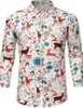 ASKSA Herren Funky Christmas Print Weihnachtsmann Hemd Produktbild-Vorschau 1