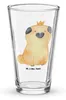Mr. & Mrs. Panda Glas Mops Krone - Transparent - Geschenk, Produktbild-Vorschau 1