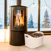 Relaxdays Holzkorb Kunstleder XL, stabiler Feuerholzkorb Produktbild-Vorschau 2