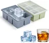 Eiswürfelform Silikon 2er Set mit Deckel, große 5x5 cm XXL Produktbild-Vorschau 1