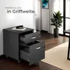 tectake® Rollcontainer Vagur mit 2 Schubladen für Dokumente Produktbild-Vorschau 7