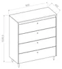 Kommode TORINO TK-03 mit 4 Schubladen Sideboard 90 cm Produktbild-Vorschau 4