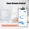 A smart thermostat and a smartphone displaying a smart home app are shown side-by-side, with text overlay describing the product's features. Anteprima dell’immagine prodotto
