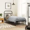 vidaXL Rama łóżka z zagłówkiem metalowa czarna 80x200 cm Podgląd zdjęcia produktu 2