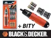A product image showing a Black & Decker battery-powered screwdriver set in its packaging, along with additional bits and batteries. The image also includes the Black & Decker logo and promotional text. Produktbild-Vorschau