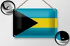 Blechschild Flagge Bahamas 18x12cm Flag of the Bahamas Produktbild-Vorschau 2
