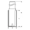 A technical drawing of a Bosch nut router bit with dimensions labeled. Produktbild-Vorschau