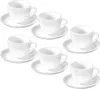 Wilmax Espressotassen 75 ml Weiß Porzellan mit Untertassen Produktbild-Vorschau 1