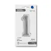 ABC Mini Zahlen Folienballon 14"/36cm | Silber #1 Produktbild-Vorschau 2