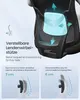 Close-up marketing image of an office chair's lumbar support feature, with diagrams and text explaining its adjustability. Produktbild-Vorschau