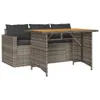 The Living Store 2-tlg. Garten-Essgruppe mit Kissen Grau Produktbild-Vorschau 3
