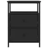 A black two-drawer nightstand with an open shelf above the drawers, presented against a white background. Náhled obrázku produktu